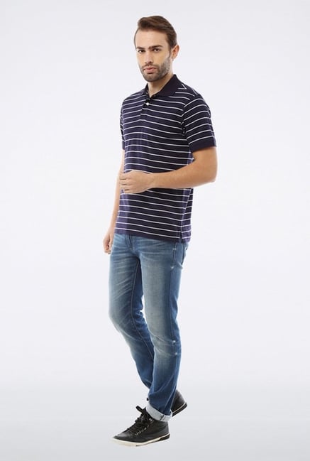 Allen Solly Navy & White Polo T shirt Allen Solly Navy & White Polo T shirt