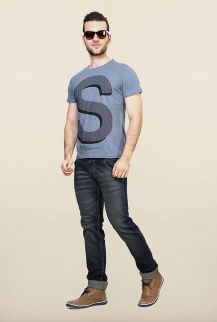 Allen Solly Blue Graphic T shirt Allen Solly Blue Graphic T shirt