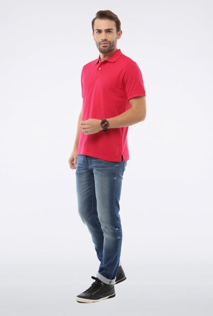 Allen Solly Pink Solid Polo T shirt Allen Solly Pink Solid Polo T shirt