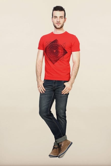 Allen Solly Red Graphic T shirt Allen Solly Red Graphic T shirt