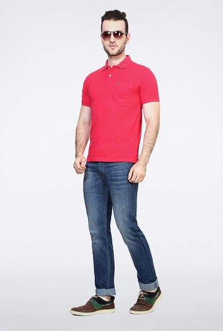Allen Solly Pink Solid Polo T shirt Allen Solly Pink Solid Polo T shirt