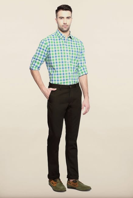 Allen Solly Dark Brown Solid Casual Trouser Allen Solly Dark Brown Solid Casual Trouser