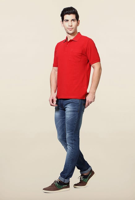 Van Heusen Red Solid T Shirt Van Heusen Red Solid T Shirt