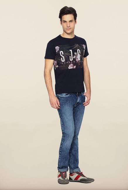 Allen Solly Navy Graphic T shirt Allen Solly Navy Graphic T shirt