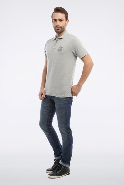 Allen Solly Grey Solid Polo T shirt Allen Solly Grey Solid Polo T shirt