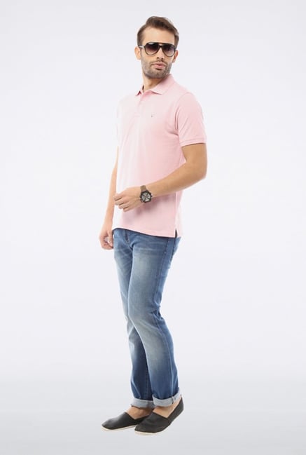 Allen Solly Pink Solid Polo T shirt Allen Solly Pink Solid Polo T shirt