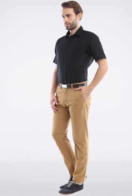 Allen Solly Black Solid Casual Shirt Allen Solly Black Solid Casual Shirt
