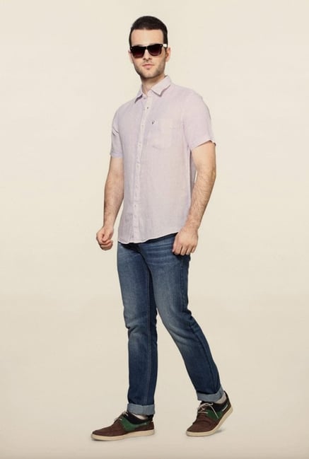 Allen Solly Purple Solid Casual Shirt Allen Solly Purple Solid Casual Shirt