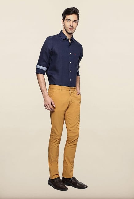 Allen Solly Khaki Solid Casual Trouser Allen Solly Khaki Solid Casual Trouser