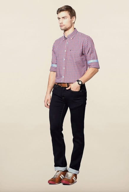 Allen Solly Red Checks Casual Shirt Allen Solly Red Checks Casual Shirt