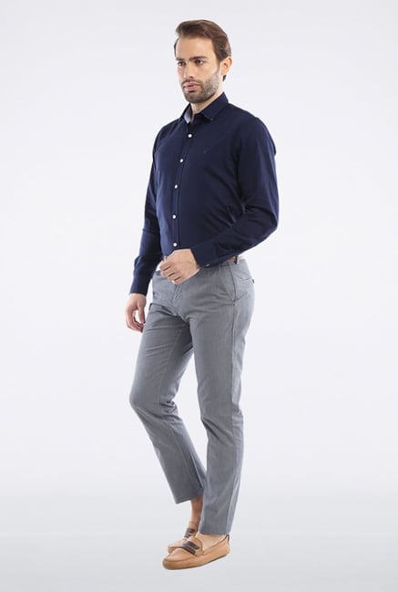 Allen Solly Blue Solid Casual Shirt Allen Solly Blue Solid Casual Shirt