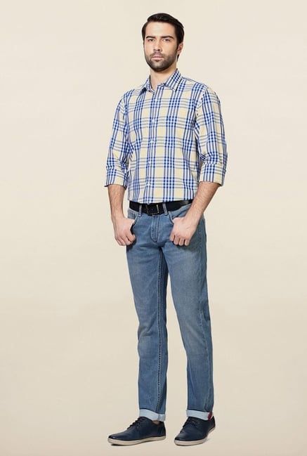Peter England Blue Checks Casual Shirt Peter England Blue Checks Casual Shirt