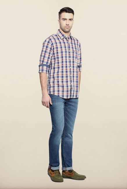 Allen Solly Blue Checks Casual Shirt Allen Solly Blue Checks Casual Shirt