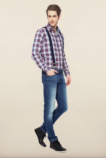Allen Solly Blue Checks Casual Shirt Allen Solly Blue Checks Casual Shirt