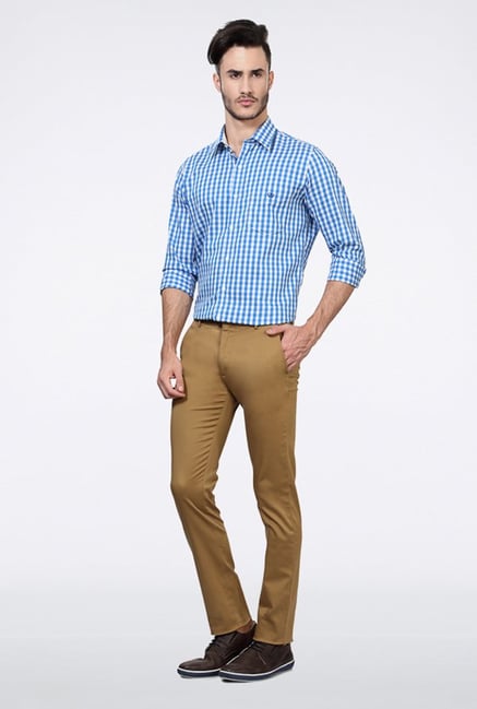 Allen Solly Khaki Solid Casual Trouser Allen Solly Khaki Solid Casual Trouser