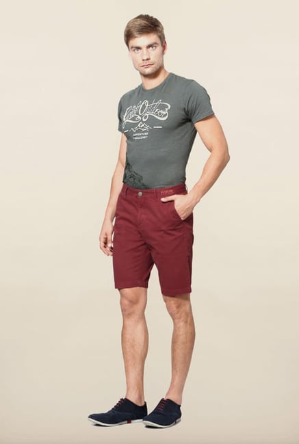 Allen Solly Maroon Shorts Allen Solly Maroon Shorts