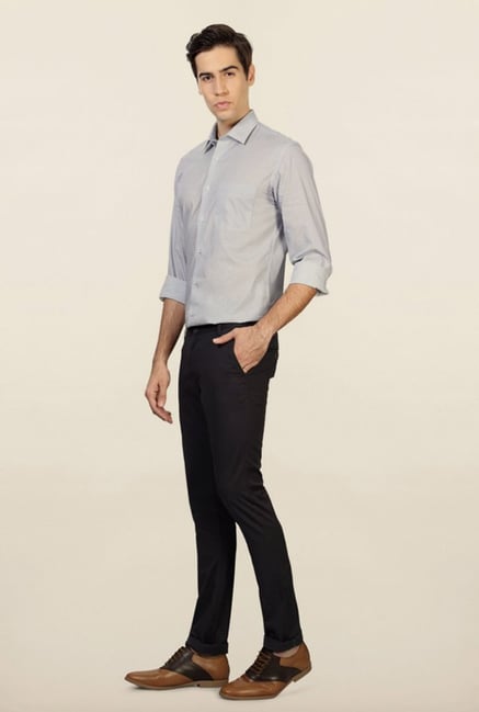 Van Heusen Navy Solid Slim Fit Chinos Van Heusen Navy Solid Slim Fit Chinos