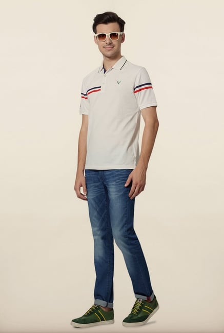 Allen Solly White Wimbledon Polo T shirt Allen Solly White Wimbledon Polo T shirt