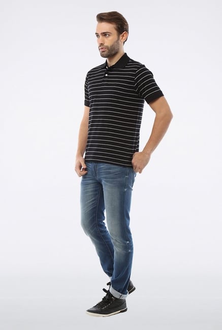 Allen Solly Black Solid Polo T-Shirt Allen Solly Black Solid Polo T-Shirt