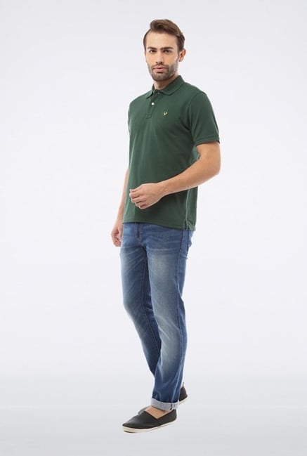 Allen Solly Green Solid Polo T shirt Allen Solly Green Solid Polo T shirt