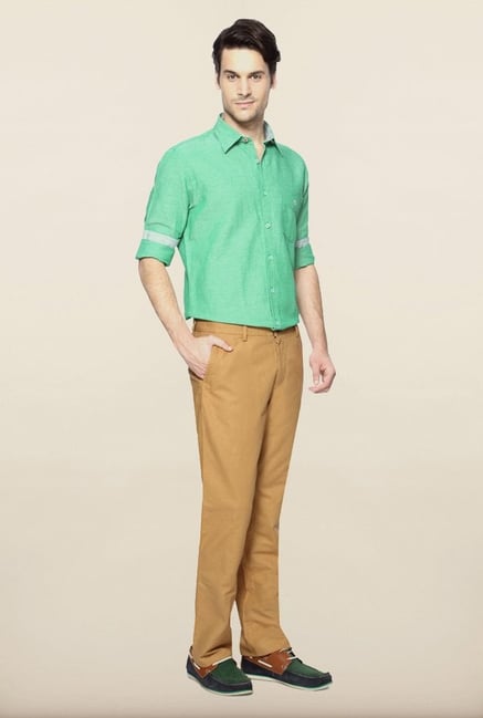 Allen Solly Brown Solid Casual Trouser Allen Solly Brown Solid Casual Trouser