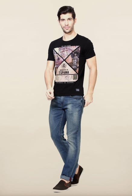 Van Heusen Black Cotton T Shirt Van Heusen Black Cotton T Shirt