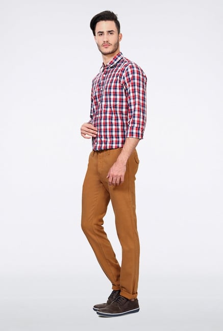 Allen Solly Brown Solid Casual Trouser Allen Solly Brown Solid Casual Trouser