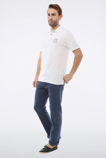 Allen Solly White Solid Polo T shirt Allen Solly White Solid Polo T shirt