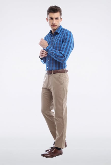 Peter England Blue Checks Casual Shirt Peter England Blue Checks Casual Shirt