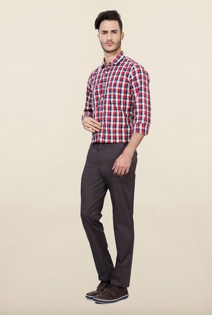 Allen Solly Grey Solid Casual Trouser Allen Solly Grey Solid Casual Trouser