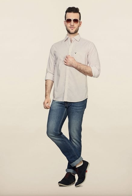 Allen Solly White Printed Casual Shirt Allen Solly White Printed Casual Shirt