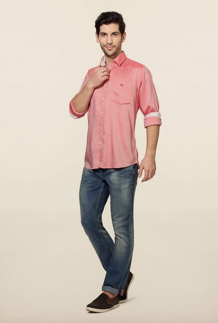 Van Heusen Pink Solid Shirt Van Heusen Pink Solid Shirt