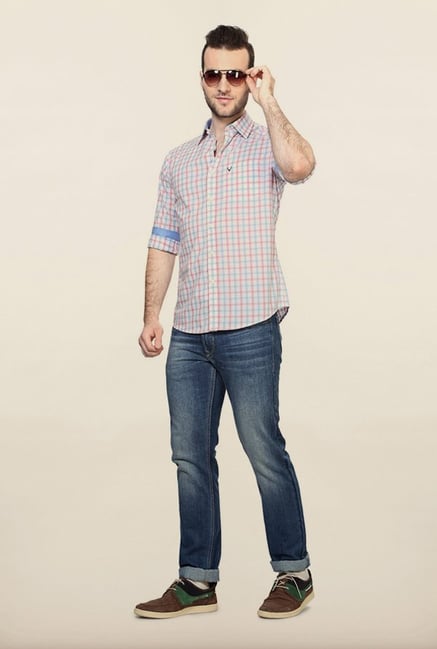 Allen Solly Pink Checks Casual Shirt Allen Solly Pink Checks Casual Shirt