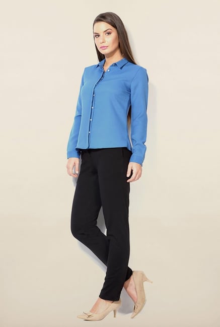 Van Heusen Blue Solid Shirt Van Heusen Blue Solid Shirt