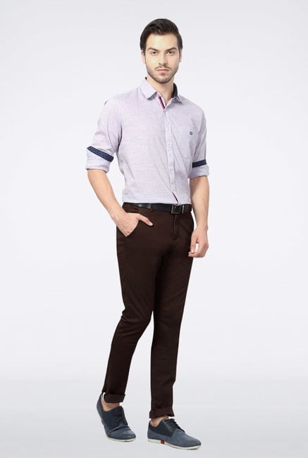 Van Heusen Purple Solid Casual Shirt Van Heusen Purple Solid Casual Shirt