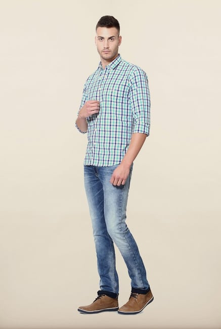 Van Heusen Blue Checks Casual Shirt Van Heusen Blue Checks Casual Shirt