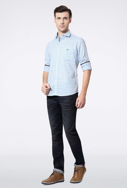 Van Heusen Blue Checks Casual Shirt Van Heusen Blue Checks Casual Shirt