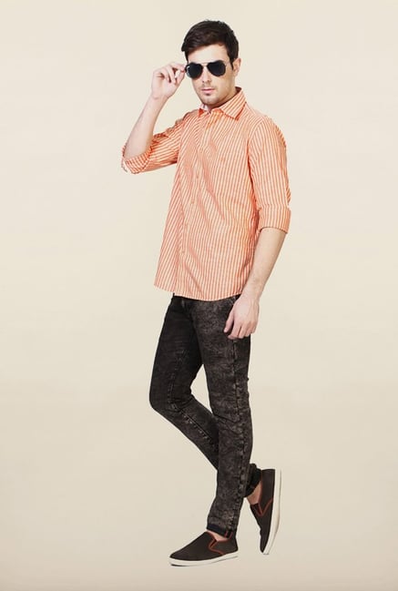 Van Heusen Orange Striped Shirt Van Heusen Orange Striped Shirt