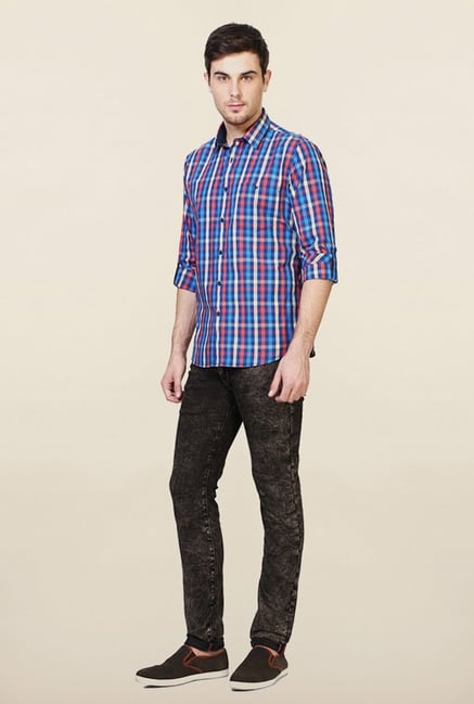 Van Heusen Blue Slim Fit Cotton Shirt Van Heusen Blue Slim Fit Cotton Shirt