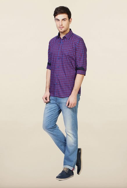 Van Heusen Blue & Red Checks Shirt Van Heusen Blue & Red Checks Shirt