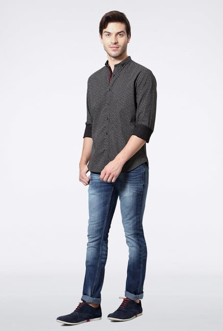Van Heusen Black Printed Casual Shirt Van Heusen Black Printed Casual Shirt