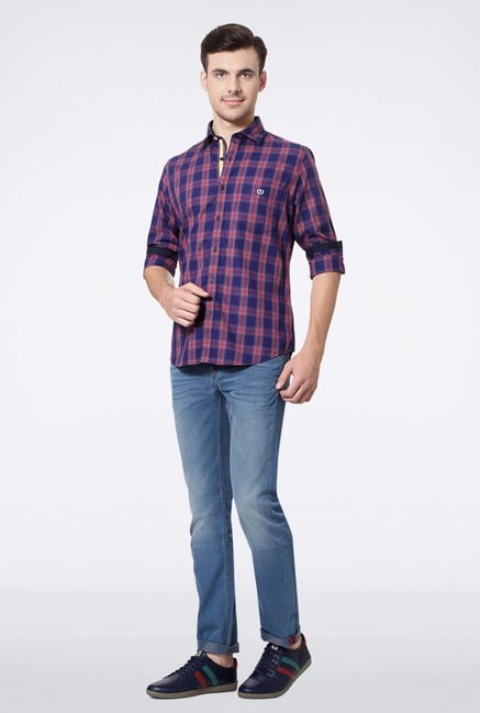 Van Heusen Blue Checks Casual Shirt Van Heusen Blue Checks Casual Shirt