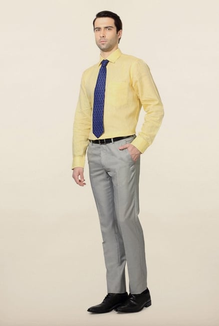 Van Heusen Yellow Solid Linen Shirt Van Heusen Yellow Solid Linen Shirt