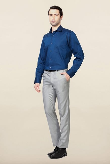 Van Heusen Blue Self Printed Shirt Van Heusen Blue Self Printed Shirt