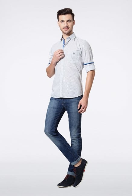 Van Heusen White Printed Casual Shirt Van Heusen White Printed Casual Shirt