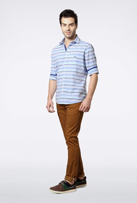 Van Heusen Blue Striped Casual Shirt Van Heusen Blue Striped Casual Shirt