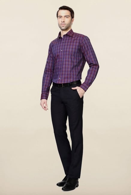 Van Heusen Purple Checks Slim Fit Shirt Van Heusen Purple Checks Slim Fit Shirt