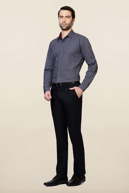 Van Heusen Dark Grey Printed Shirt Van Heusen Dark Grey Printed Shirt
