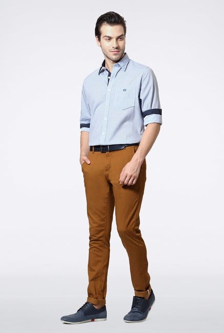 Van Heusen Blue Printed Casual Shirt Van Heusen Blue Printed Casual Shirt