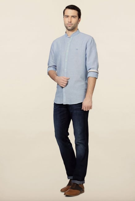 Van Heusen Blue Slim Fit Casual Shirt Van Heusen Blue Slim Fit Casual Shirt
